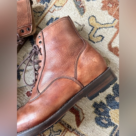 Mens Frye Brown Combat Boots sz 10 main image 6